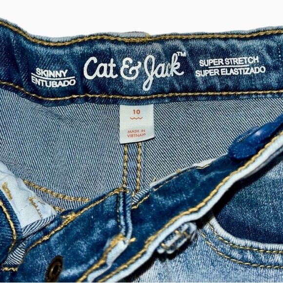 🍭 Cat & Jack Super Stretch Skinny Jeans Size Boy’s 10 EUC - Picture 4 of 16